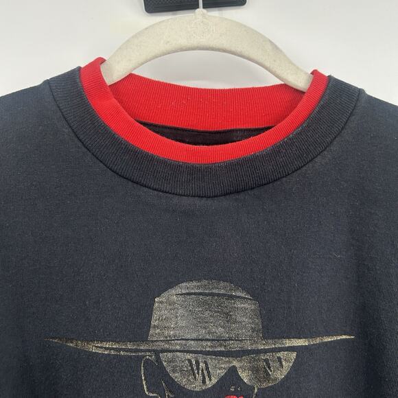 Vintage Las Vegas T-Shirt Sz XL Black Red Trim Single Stitch Paris Lady Made USA - Picture 6 of 14